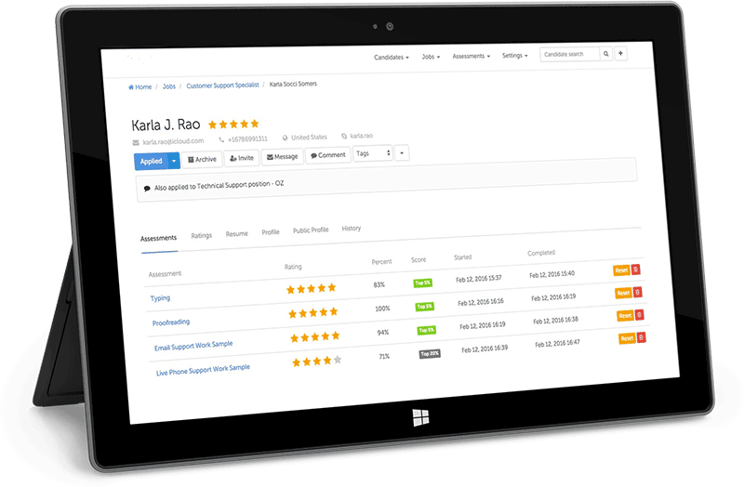 pre hire assessments talentinthecloud